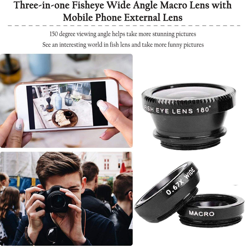 Universal 3 in 1 Fish Eye Lens - Fishing Camera 评论和价格